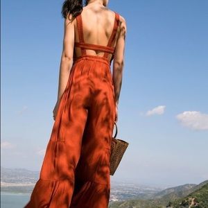 Free People Selfie Worthy Rust Jumpsuit